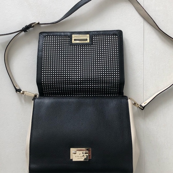 Kate Spade Laurel Magnolia Park Black & Tan pebbled leather EUC - Picture 8 of 12